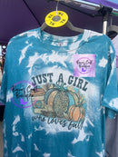 Just a girl who loves fall Bleached T-shirt *READY TO SHIP*