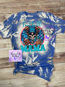 Football mama Skeleton bleached T-shirt