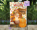 Welcome turkey garden flag
