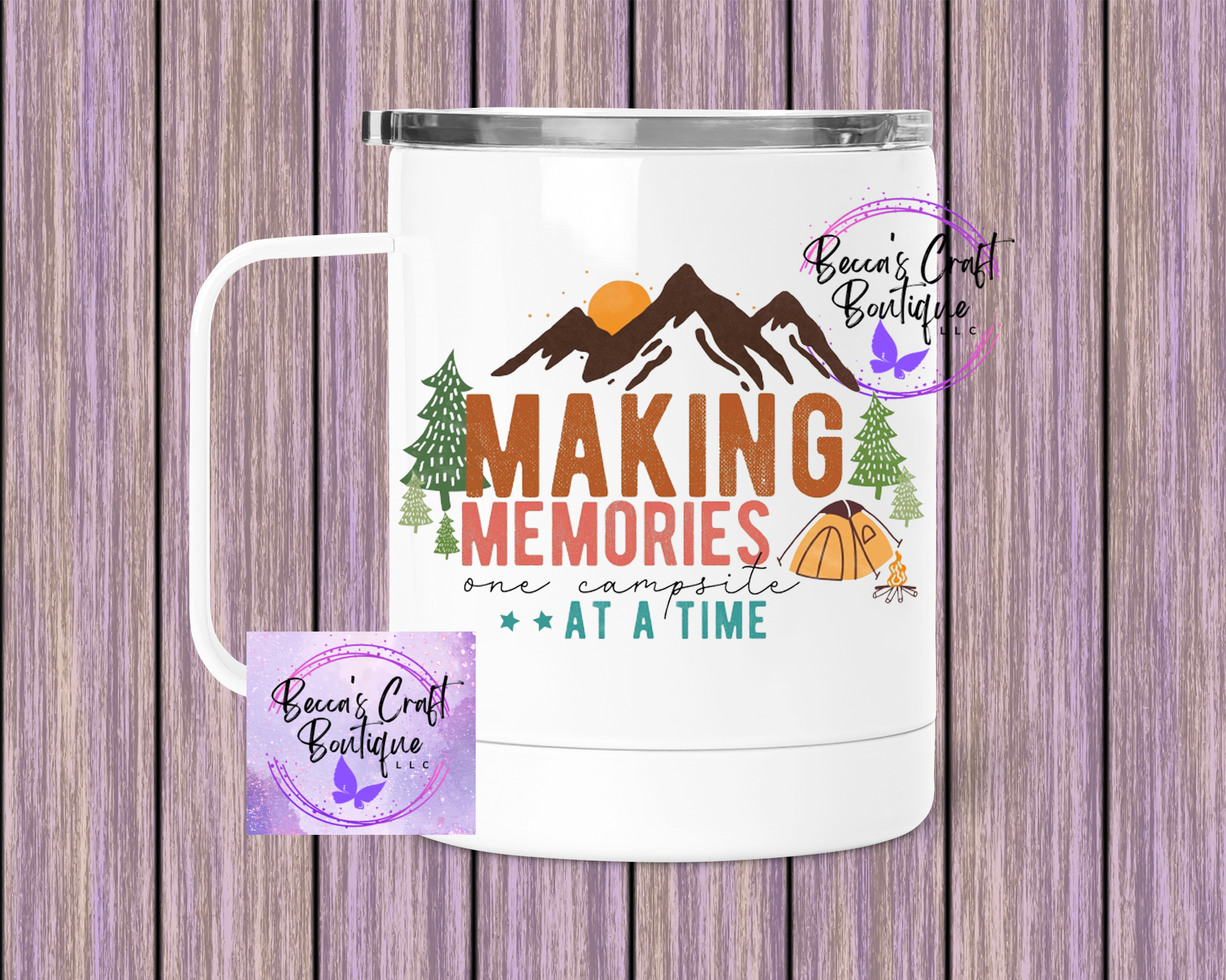 Making memories one campsite at a time camping mug